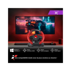 spirit of gamer kormány race wheel pro 1 (kormány+pedálok, pc kompatibilis, fekete/piros)