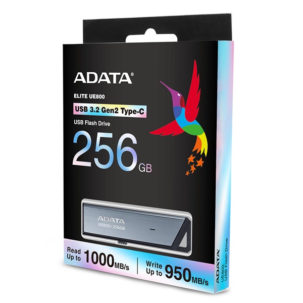 adata pendrive 256gb ue800 (usb 3.2 gen2, r/w: 1000/950 mb/s, ezüst)