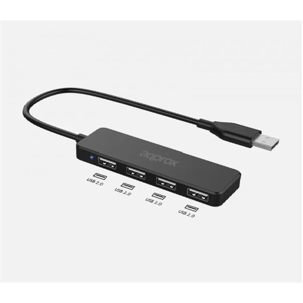 approx usb hub usb2.0 4in1 hub (4db usb2.0) fekete
