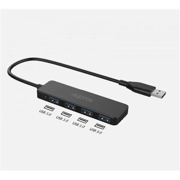 approx usb hub usb3.0 4in1 hub (4db usb3.0) fekete