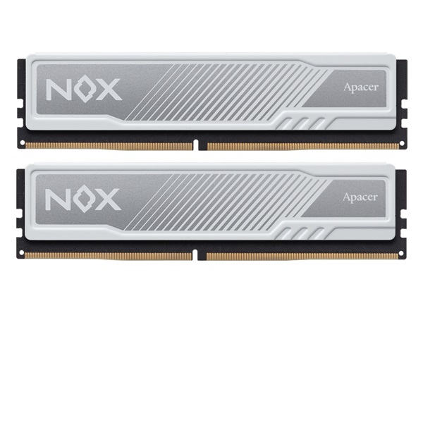 apacer memória desktop 16gb kit ddr4 nox (2x8gb, 3600mhz, cl18, 1.35v, hűtőbordás, fehér)