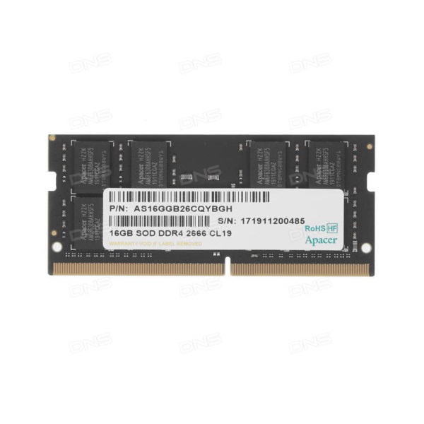 apacer memória notebook 16gb ddr4 (2666mhz, cl19, 1.2v)