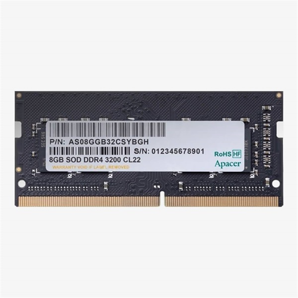 apacer memória notebook 8gb ddr4 (3200mhz, cl22, 1.2v)