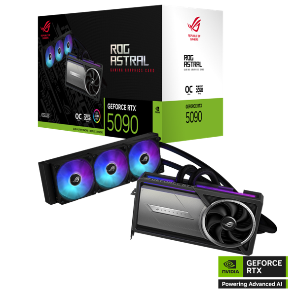asus videokártya nvidia rog astral lc rtx5090 32g gaming (32768mb, gddr7, 512bit, 2xhdmi, 3xdp)