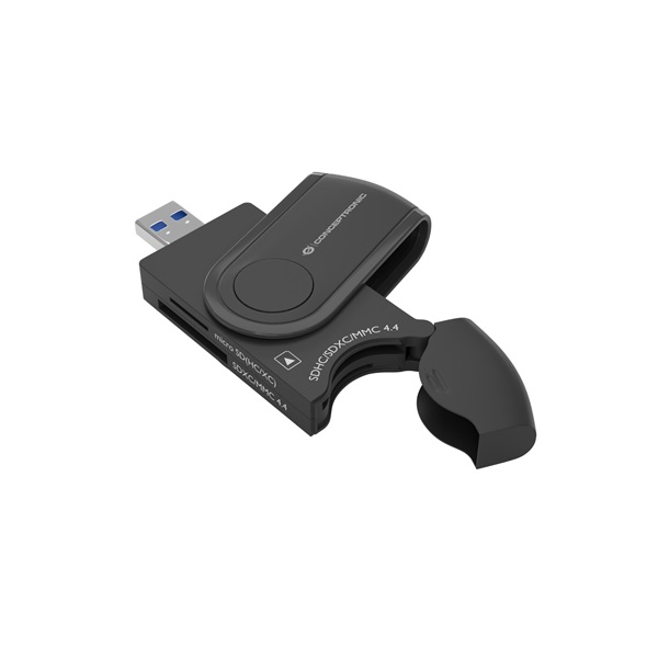 conceptronic kártyaolvasó bian04b (4in1, 2xsd/tf/microsd, fekete)