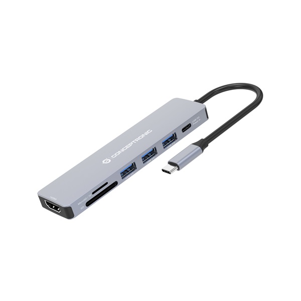 conceptronic notebook dokkoló donn18g (usb c to hdmi/usb c pd/usb 3.0/sd/tf)