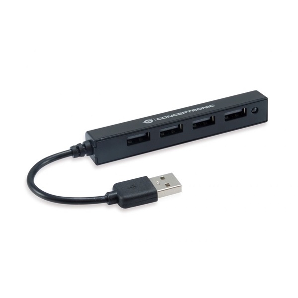 conceptronic usb hub hubbies05b (4 port, usb2.0, fekete)