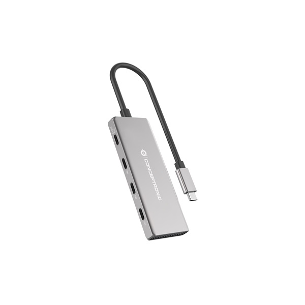 conceptronic usb hub hubbies15g (4 port, usb c to 4x usb c szürke)