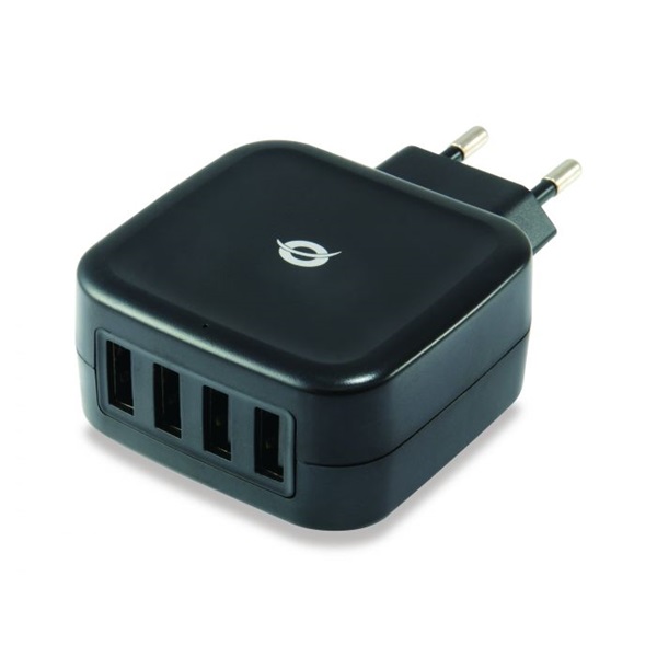 conceptronic telefon töltő adapter althea04b (4xusb a, fekete)