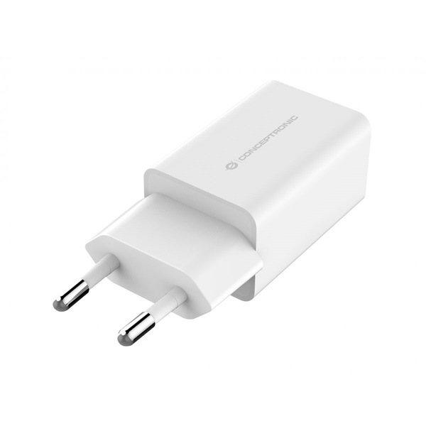 conceptronic telefon töltő adapter althea06w (2xusb a, 12w, fehér)
