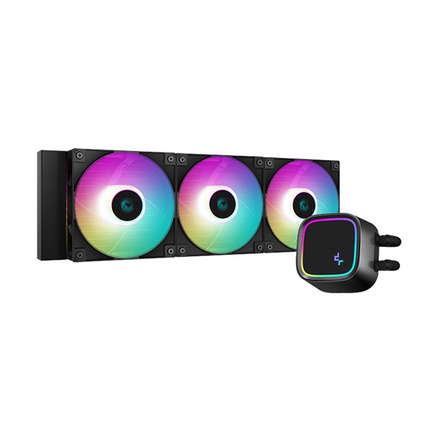 deepcool cpu water cooler le720 (max 17,8db; max. 145,86 m3/h; 3x12cm, a rgb led)