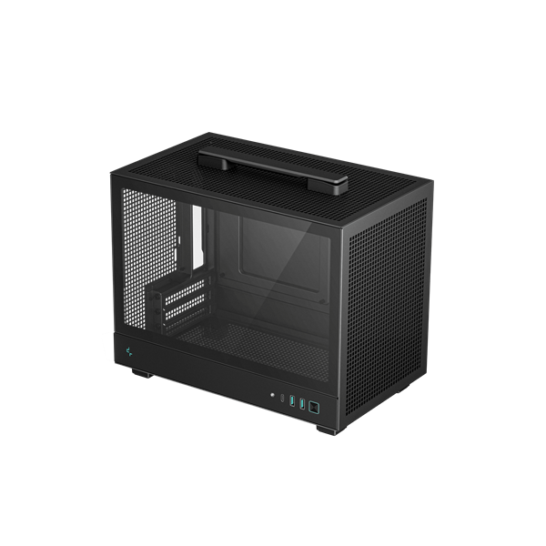 deepcool számítógépház ch160 (fekete, mini itx, 2xusb3.0, type c, fekete)