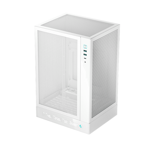 deepcool számítógépház ch170 digital wh (fekete, mini itx, 2xusb3.0, type c, fehér)
