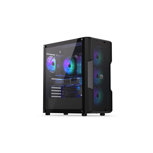 endorfy számítógépház regnum 400 argb (atx /micro atx/itx, 2xusb3.0, 4x12cm led ventilátor, ablakos, fekete)