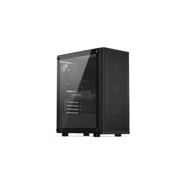 endorfy számítógépház ventum 200 air (atx /micro atx/itx, 2xusb3.0, 4x12cm ventilátor, ablakos, fekete)