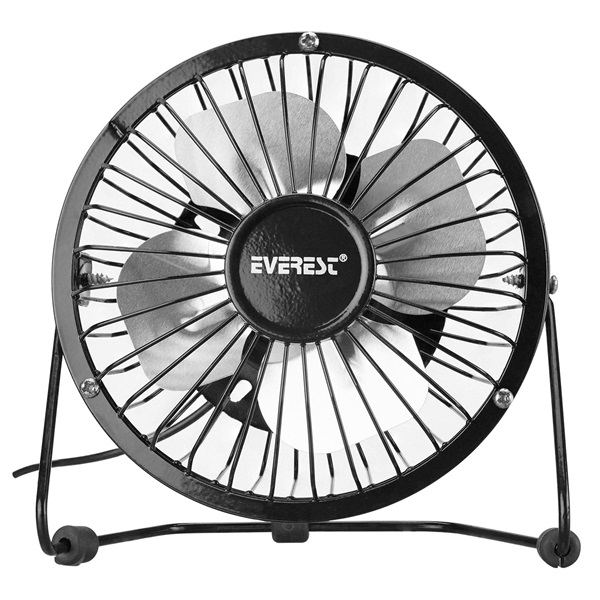 everest asztali ventilátor efn 482 (fém, usb, fekete)