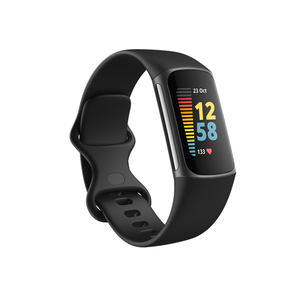 fitbit charge 5 aktivitásmérő fitnesz karkötő (black / graphite stainless steel)