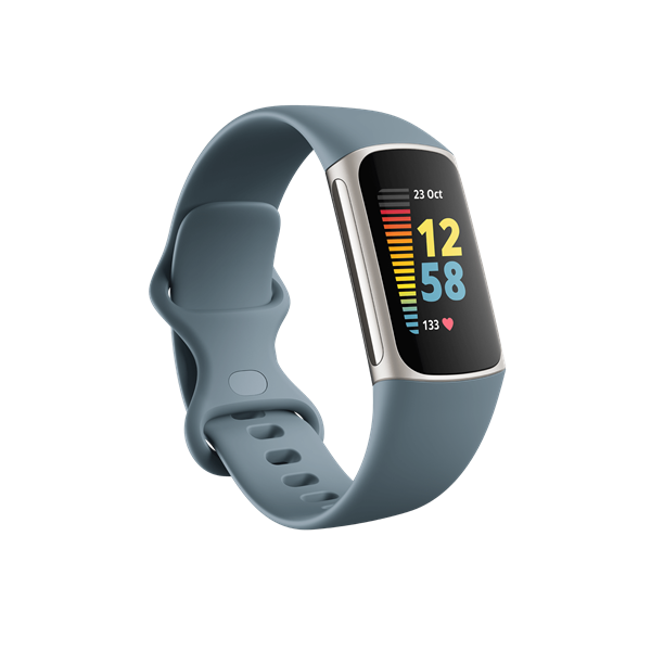 fitbit charge 5 aktivitásmérő fitnesz karkötő (steel blue / platinum stainless steel)