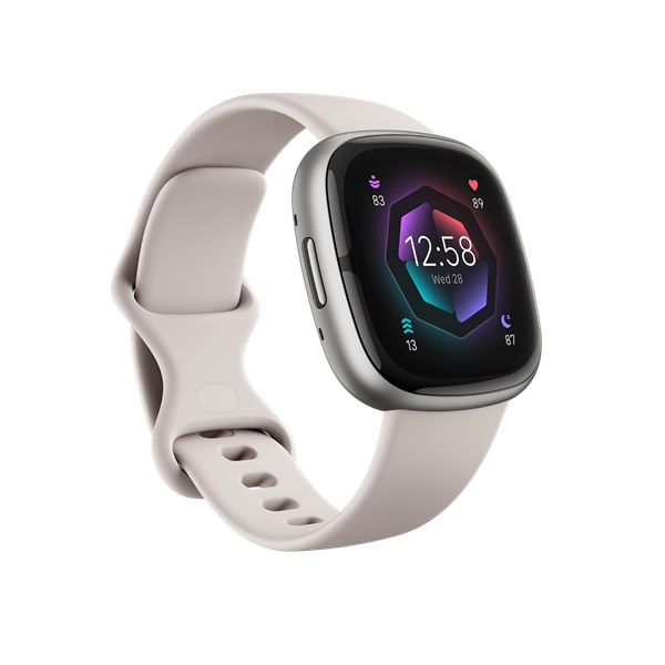 fitbit sense 2 okosóra (lunar white / platinum aluminium)