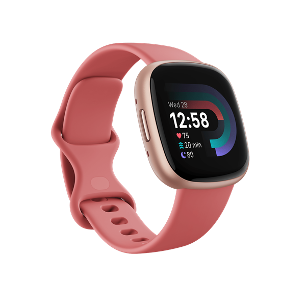 fitbit versa 4 okosóra (pink sand / copper rose aluminium)