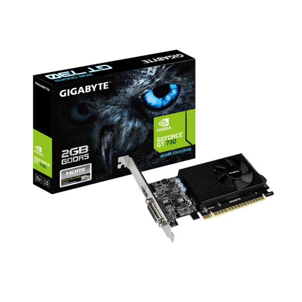 gigabyte videókártya nvidia gt730 (2048mb ddr5, 64bit, 902/5000mhz, dvi, hdmi, single slot ventilátor)