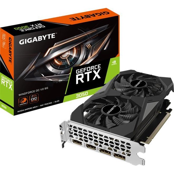 gigabyte videókártya nvidia rtx 3050 windforce oc v2 (6144mb, gddr6, 96bit, 2xhdmi, 2xdp)