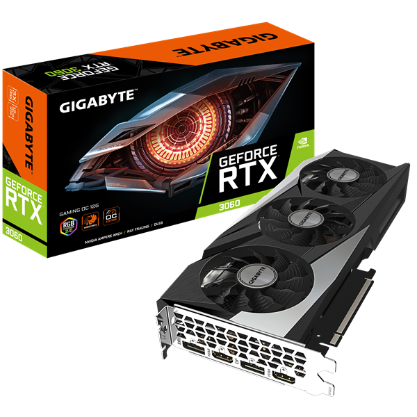 gigabyte videókártya nvidia rtx 3060 gaming oc (12288mb, gddr6, 192bit, 1837/15000mhz, 2xhdmi, 2xdp)