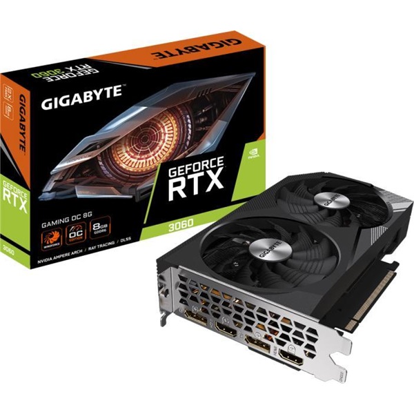 gigabyte videókártya nvidia rtx 3060 gaming oc 8gb (8192mb, gddr6, 256bit, 1807/15000mhz, 2xhdmi, 2xdp)