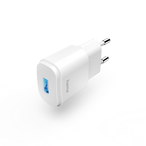 hama hálozati töltő 201645 (1xusb a, 5v/1,2a, 6w, led, fehér)