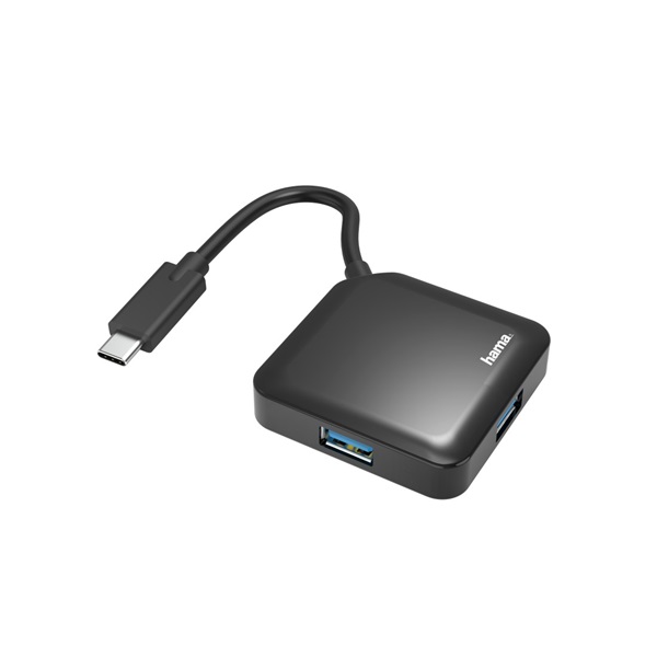 hama usb hub 200112 (4xusb a, usb 3.2, 5gbit/s, fekete)
