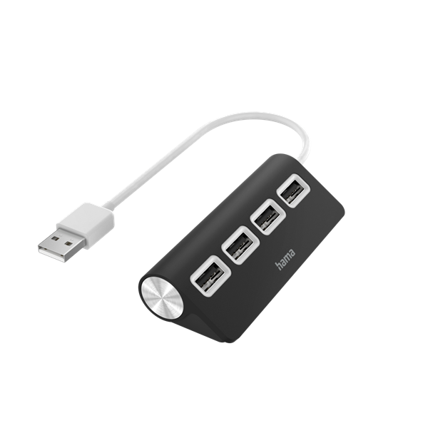 hama usb hub 200119 (4x usb a, usb 2.0, fekete)