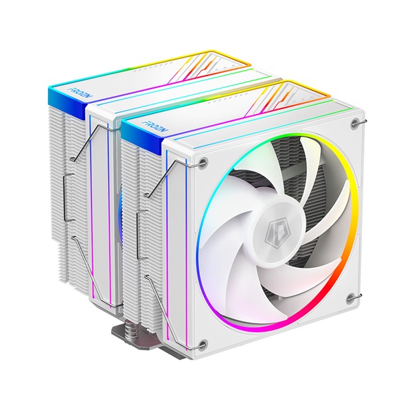 id cooling cpu cooler frozn a620 argb white (29,9db; max 132,52 m3/h; 4pin csatlakozó, 6 db heatpipe, 2x12cm, pwm)