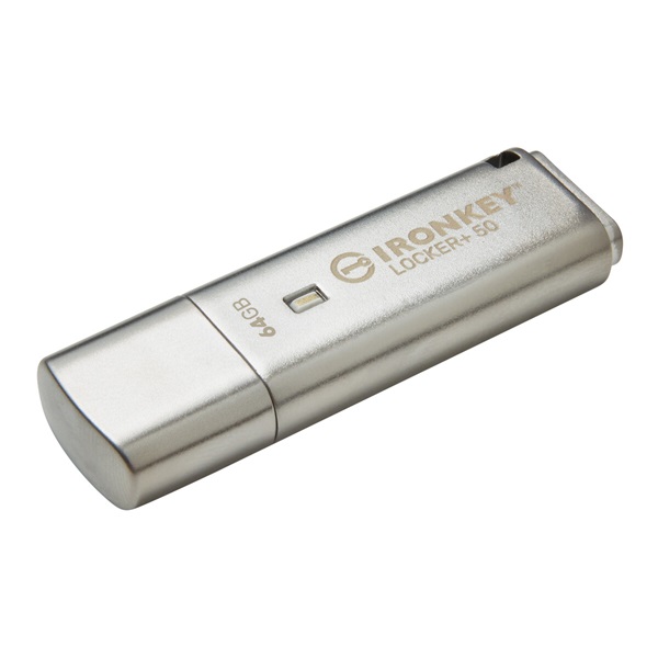 kingston pendrive 64gb, ironkey locker+ 50 aes 256