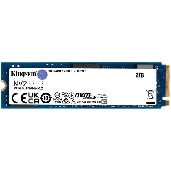 kingston ssd 2tb snv2s/2000g (m.2 nvme nv2, r/w:3500/2800mb/s)
