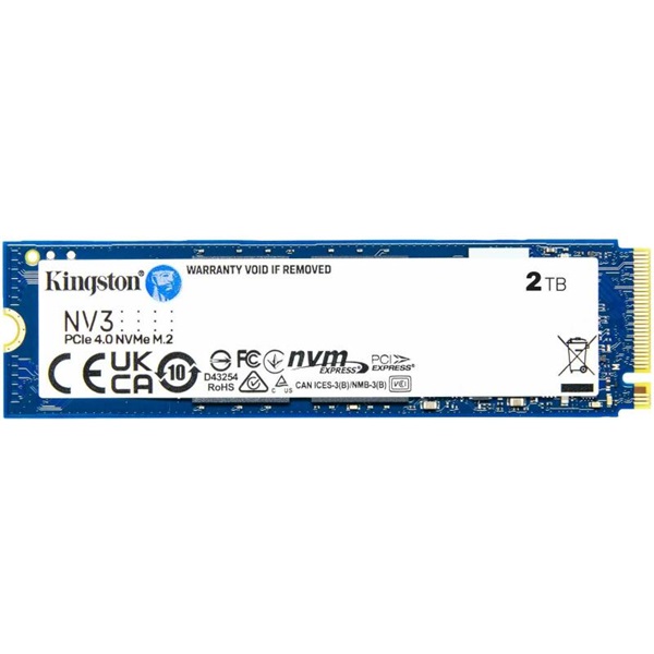 kingston ssd 2tb snv3s/2000g (m.2 nvme nv2, r/w: 6000/5000mb/s)