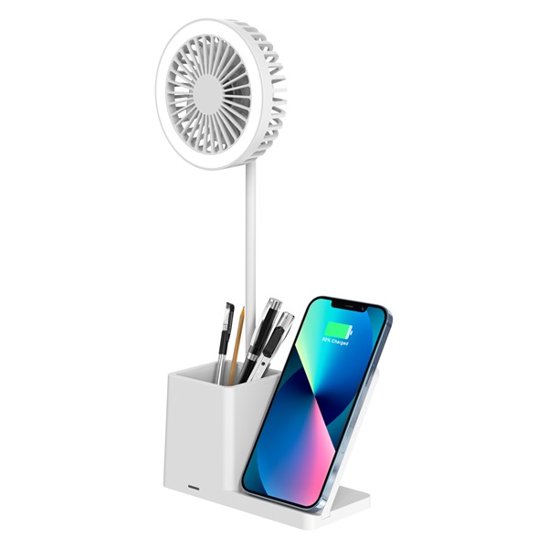 s link asztali ventilátor sl m9055 (wireless charge 10w, fehér)