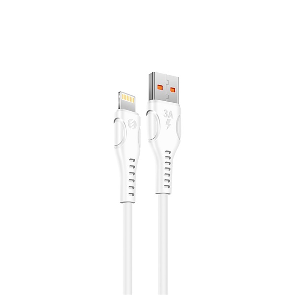 s link kábel sl x242 (3a, 12w, gyorstöltés, lightning, 100cm adat+töltőkábel, fehér)