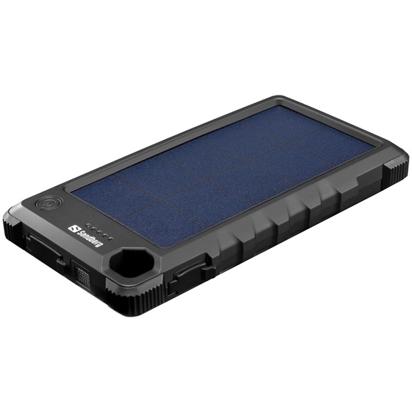sandberg akkubank outdoor solar powerbank 10000 (napelem; vízálló, elemlámpa; usb c+usb a)