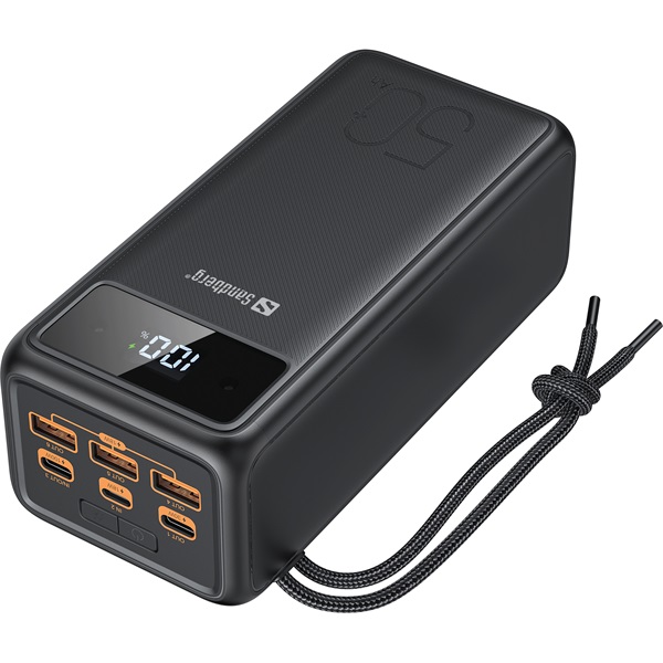sandberg akkubank powerbank usb c pd 130w 50000 (kültéri; led lámpa; fekete)