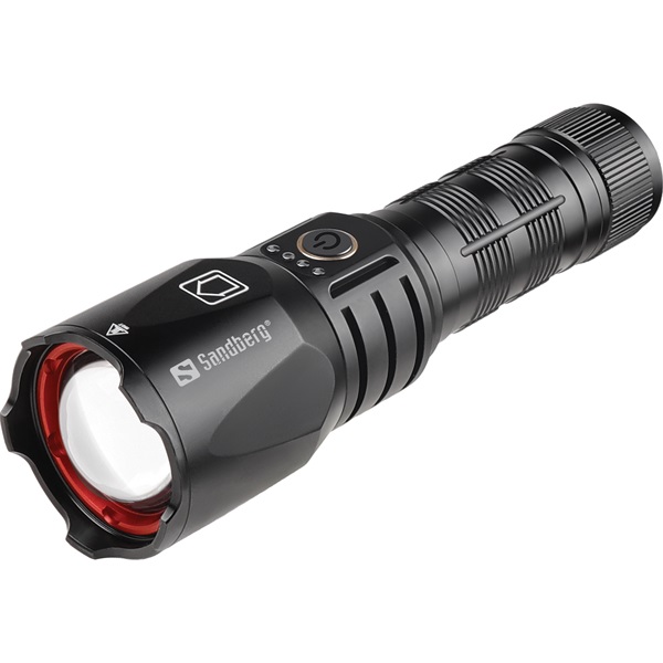 sandberg akkubank survivor torch powerbank 5000 ipx4, (zseblámpa, 1200 lumen, bemenet: usb c, kimenet: usb a)