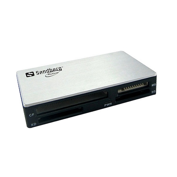 sandberg kártyaolvasó multi card reader usb3.0 (ezüst fekete; usb3.0; sd;sdhc;xd;ms;cf)