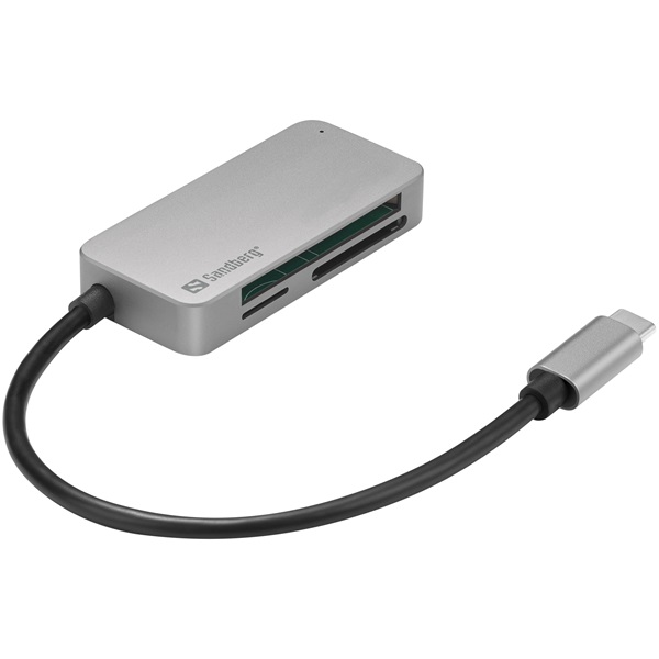sandberg kártyaolvasó usb c multi card reader pro (usb c; sd/sdhc/sdxc/cf/mmc/t flash/microsd)