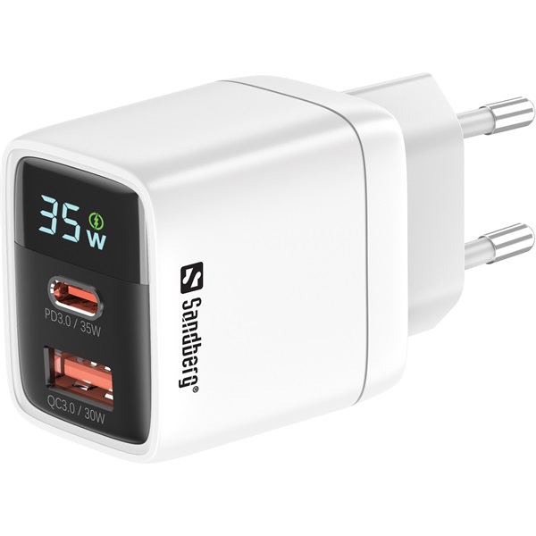 sandberg telefon töltő 2in1 charger 1xusb c 1xusb 35w