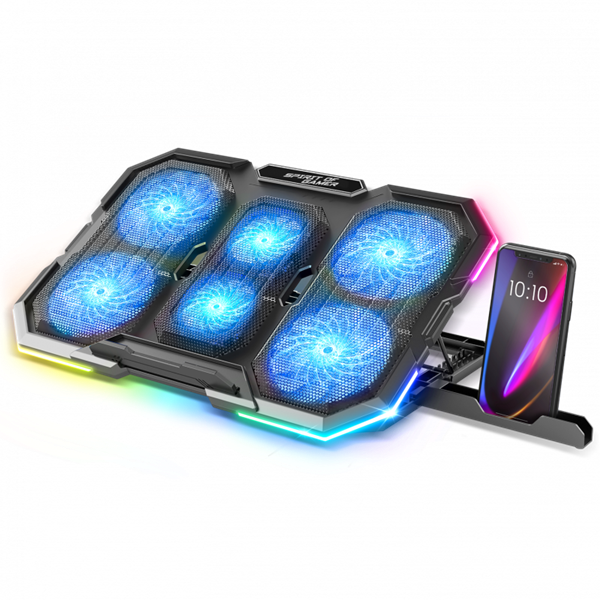 spirit of gamer notebook hűtőpad 17" ig airblade 700 rgb (29db; max. 180 m3/h; 4x10cm+2x7cm, rgb led, 2xusb2.0)
