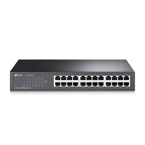 tp link switch tl sf1024d (24 port, 100mbps; fém ház, rackbe szerelhető)