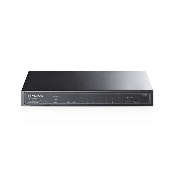 tp link switch smart poe sg2210p jetstream™ (l2; 8 port 1gbps + 2 port sfp; 8 af poe port; 53w)