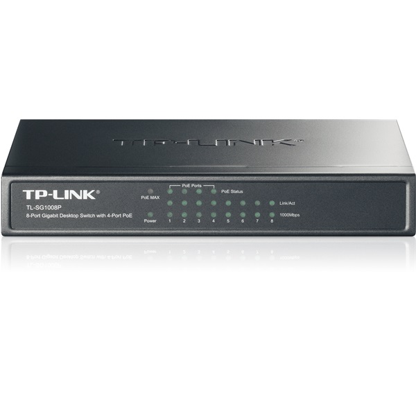 tp link switch poe tl sg1008p (8port 1gbps; 8/4 af poe port; 55w)