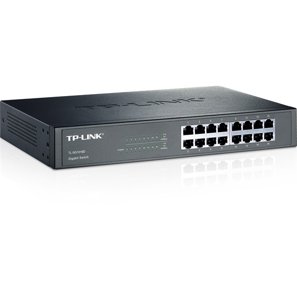 tp link switch tl sg1016d (16 port, 1000mbps; fém ház, rackbe szerelhető)