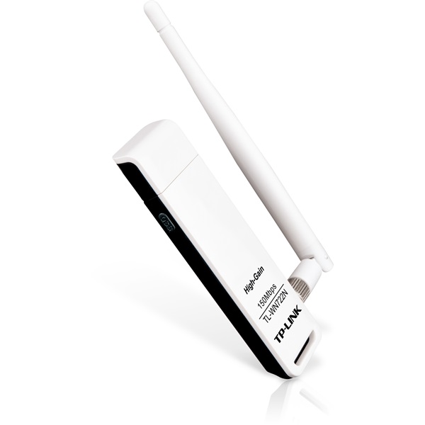 tp link hálózati adapter wifi n tl wn722n (usb; 150mbps, 2,4ghz, cserélhető 4dbi antenna)