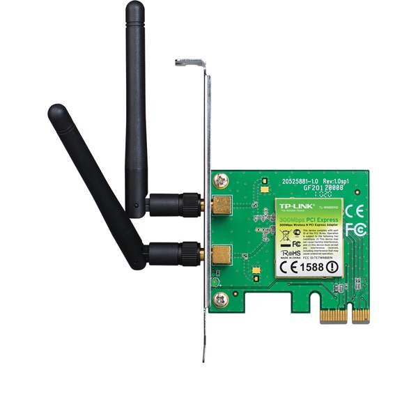 tp link hálózati adapter wifi n tl wn881nd (pci e; 300mbps, 2,4ghz, cserélhető antenna)